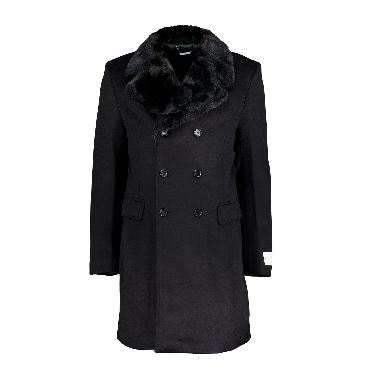 Black Faux Fur Trim Wool Blend Coat TK Maxx UK