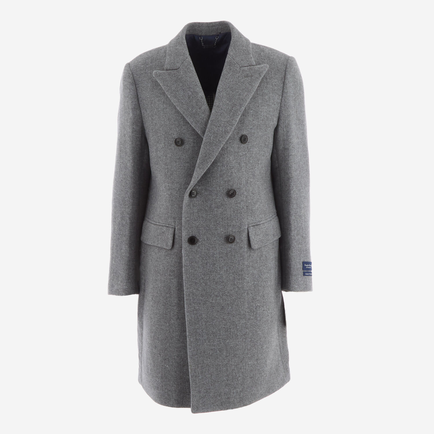 Grey Herringbone Double Breasted Coat TK Maxx UK - Main Image