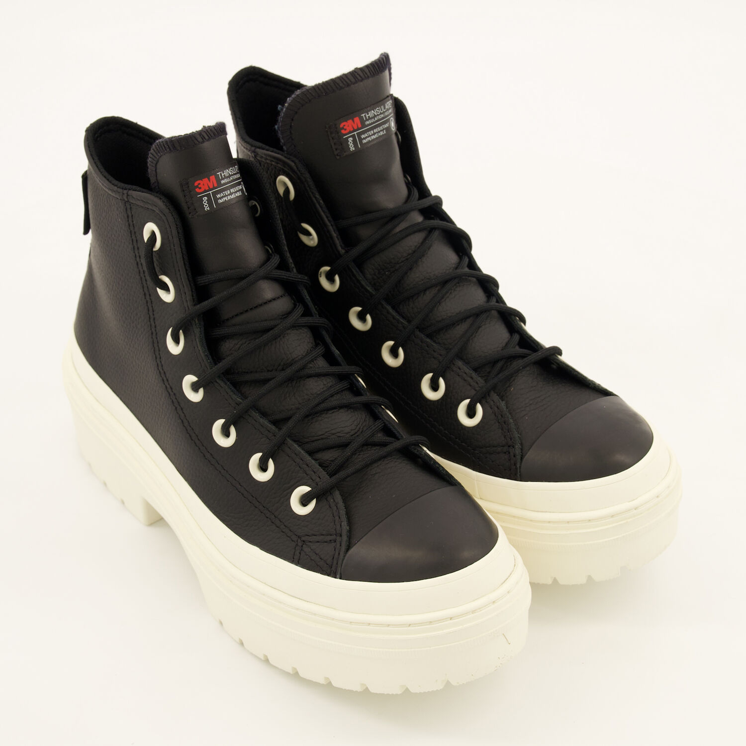 High Top Lugged Converse Black Leather Black Leather CTAS