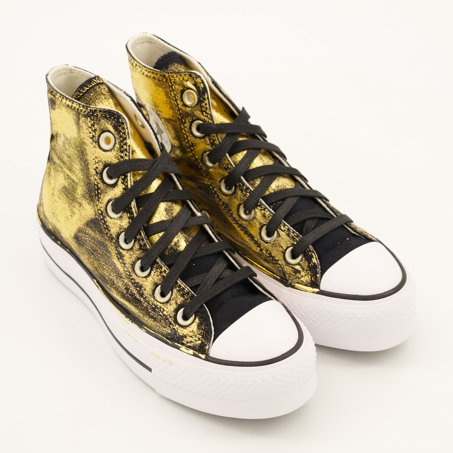 Trainers Gold Canvas Shoes Black Gold Tone CTAS Canvas Lift