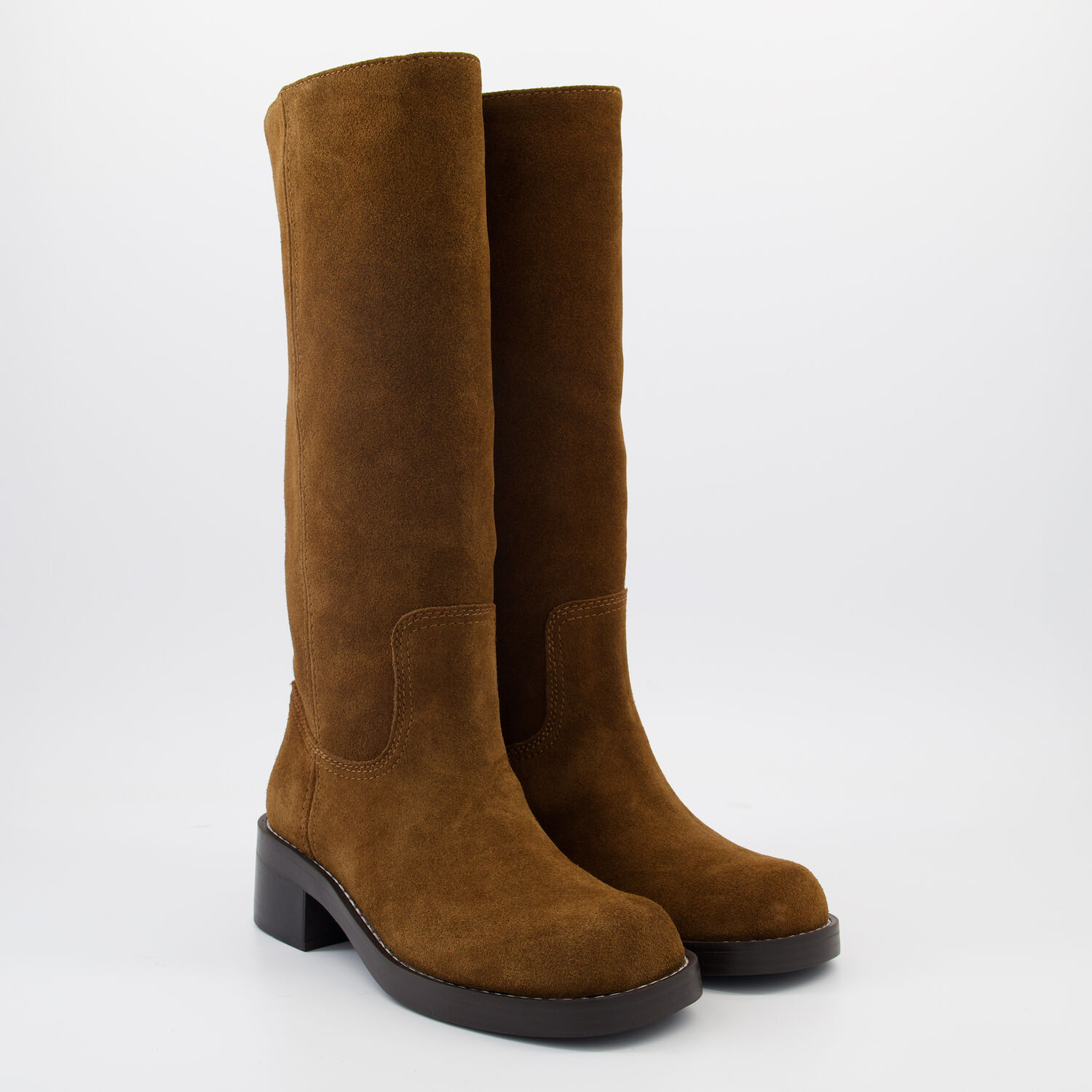 Tan Suede Knee High Boots TK Maxx UK - Main Image