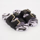 Black & Lilac Double Buckle Zebra Sliders  - Image 2 - please select to enlarge image