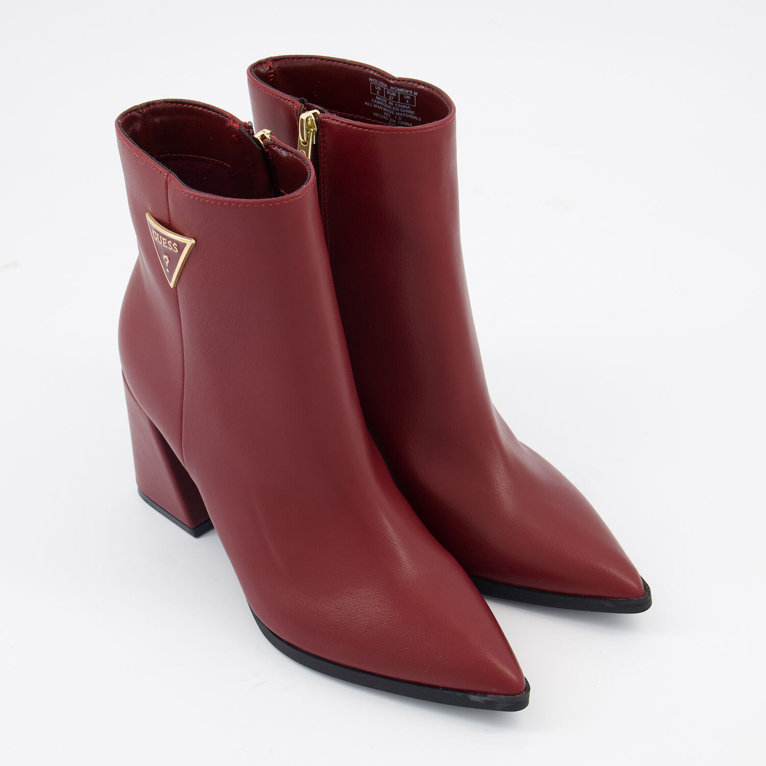 Red Faux Leather Heeled Ankle Boots TK Maxx UK - Main Image