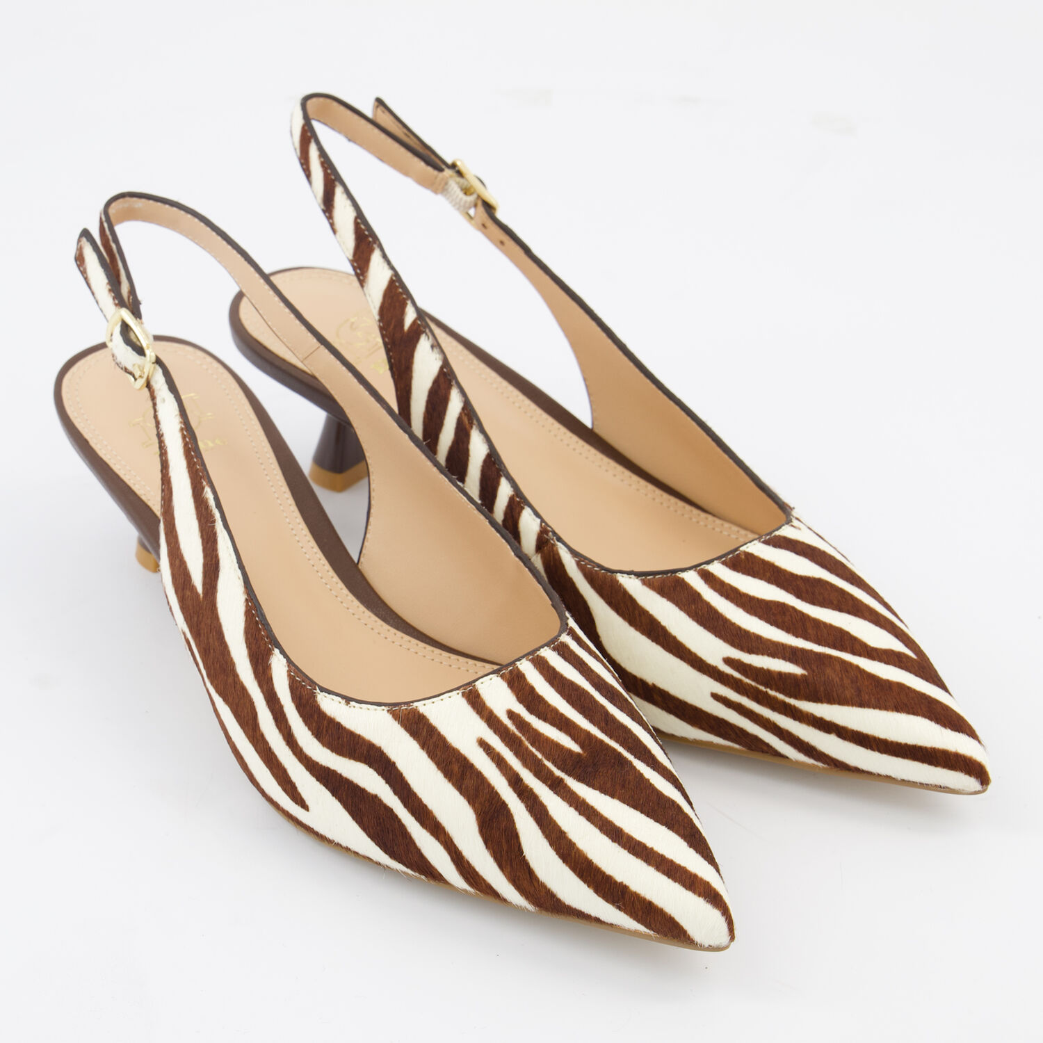 Brown Cream Cascal Kitten Heels TK Maxx UK1