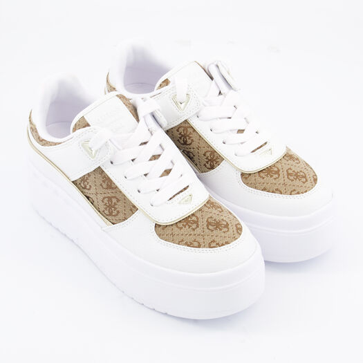 White & Brown Ridgee 2 Trainers  - Image 1 - please select to enlarge image