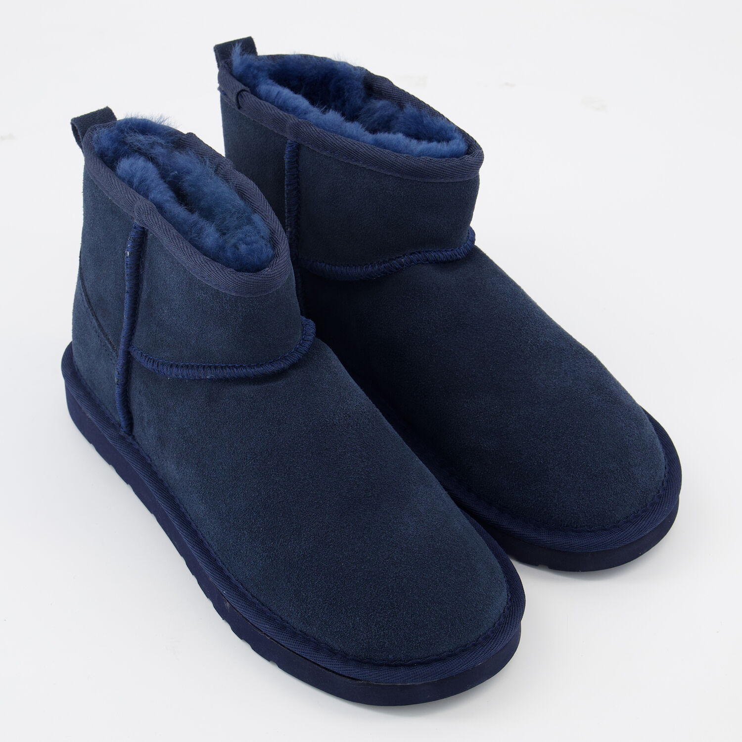 Navy Suede Sheepskin Lined Boots TK Maxx UK