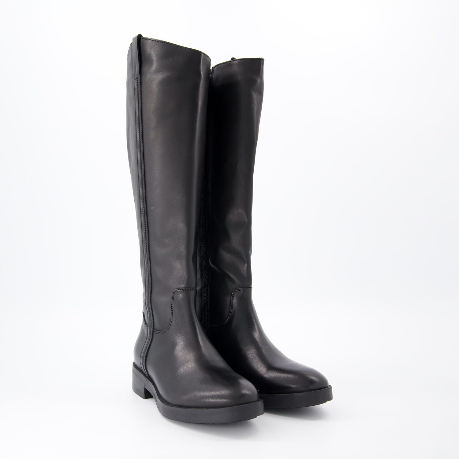 Schwarze kniehohe Stiefel aus Leder TK Maxx de - Main Image