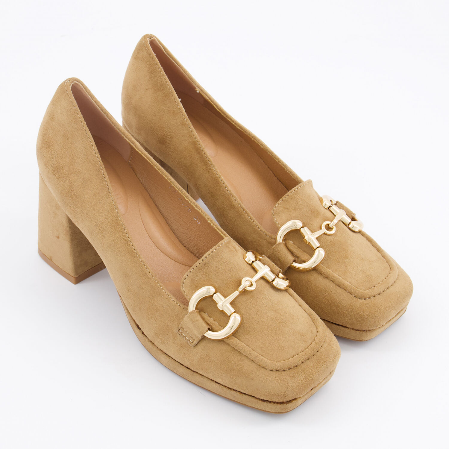 Brown Suede Heeled Loafers TK Maxx UK