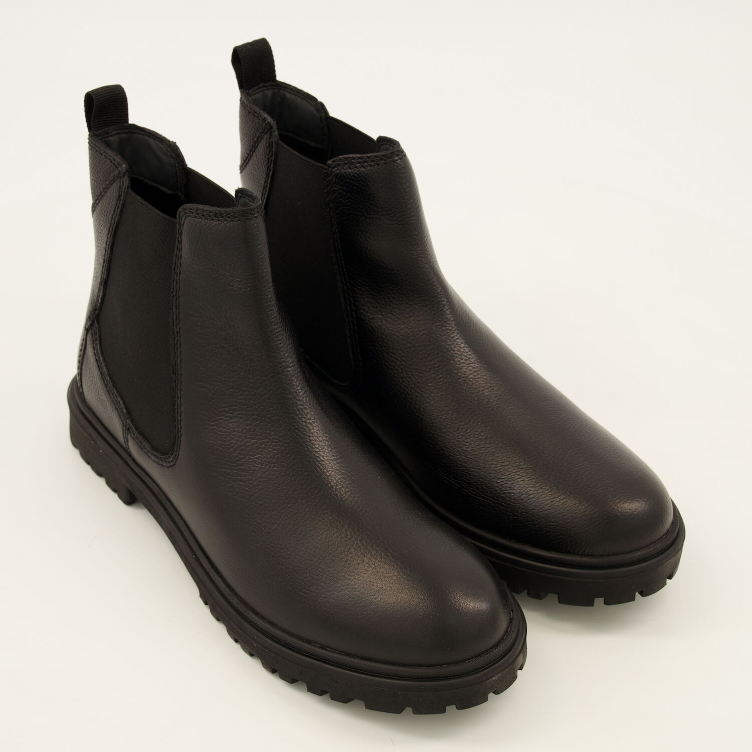 Moda Mens Cafe Moda Ankle Boots Black Leather Chelsea Ankle Boots