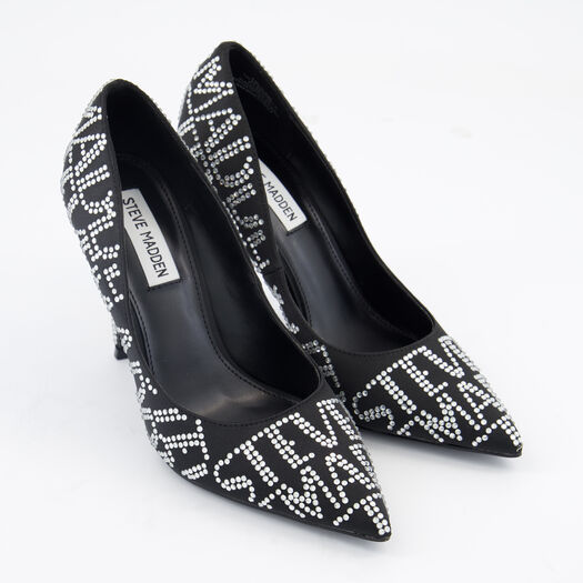 Black Satin Evelyn Court Heels - Image 1 - please select to enlarge image