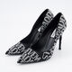 Black Satin Evelyn Court Heels - Image 3 - please select to enlarge image