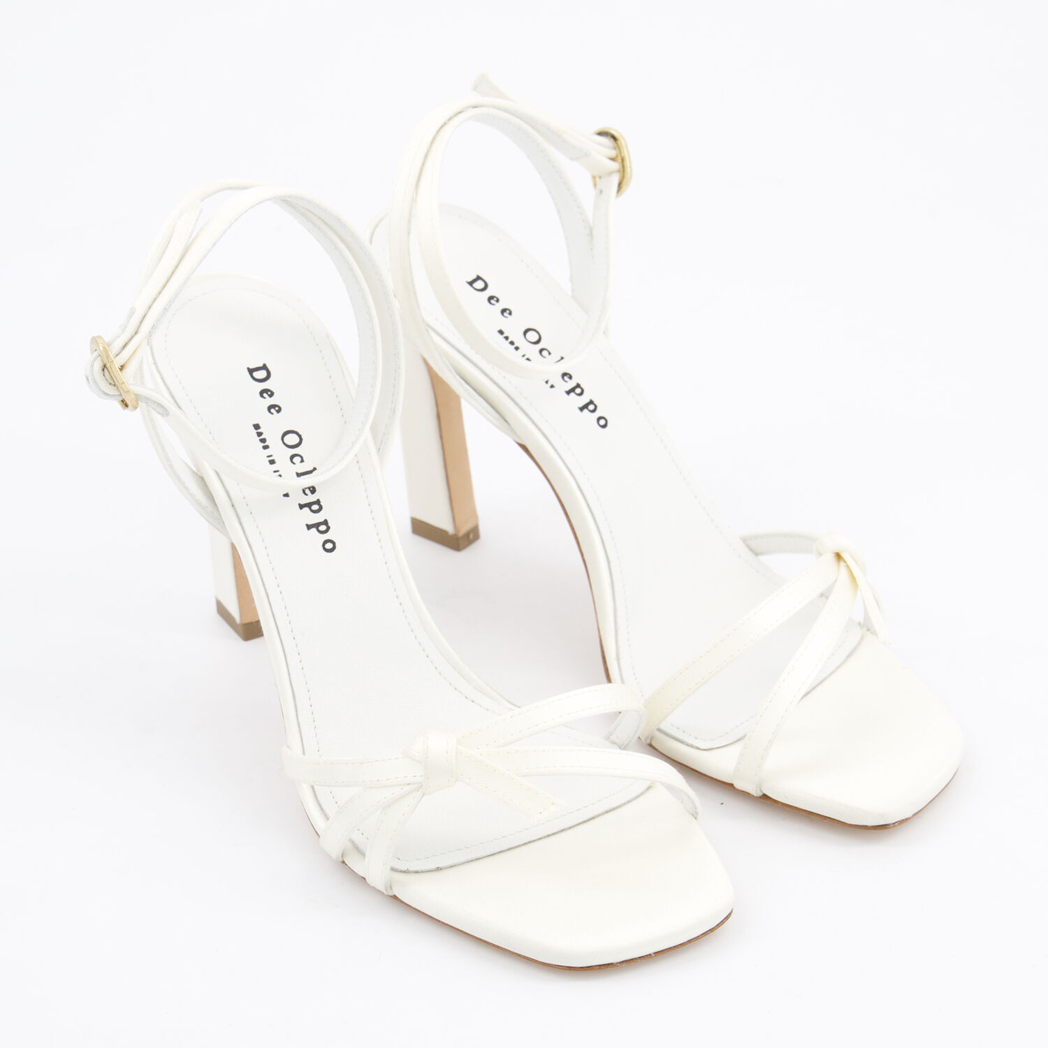 Ivory Satin Heeled Sandals TK Maxx UK - Main Image