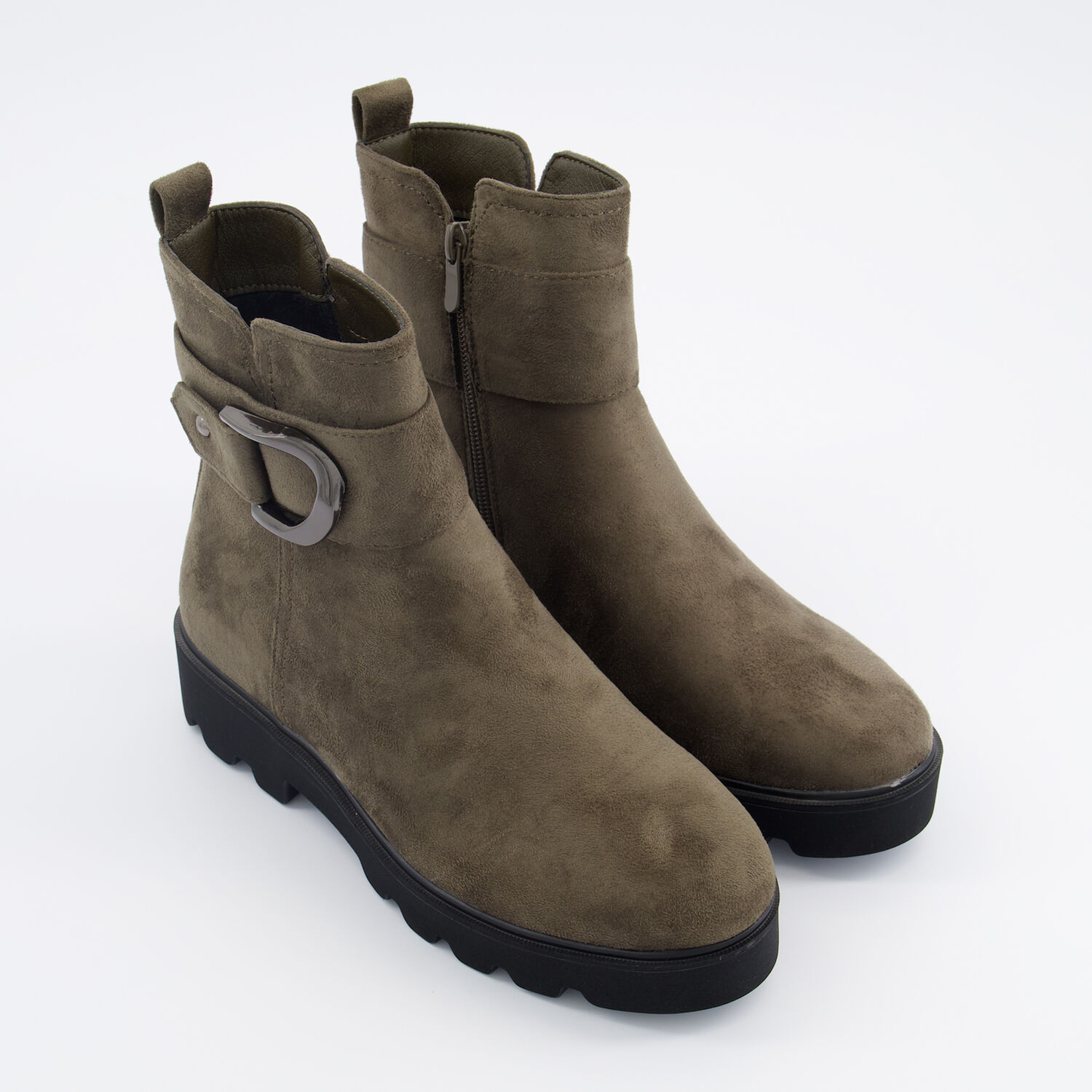 Taupe Smooth Flat Ankle Boots TK Maxx UK