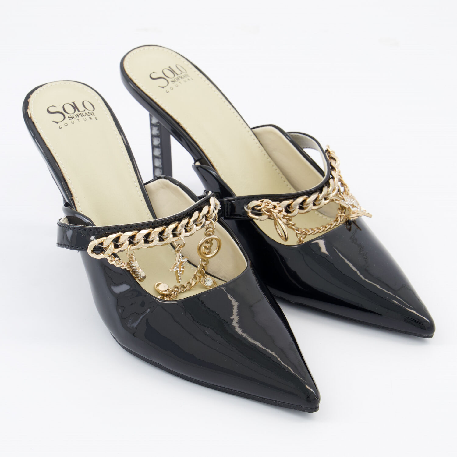 Black Jill Patent Style Mule Heels TK Maxx UK