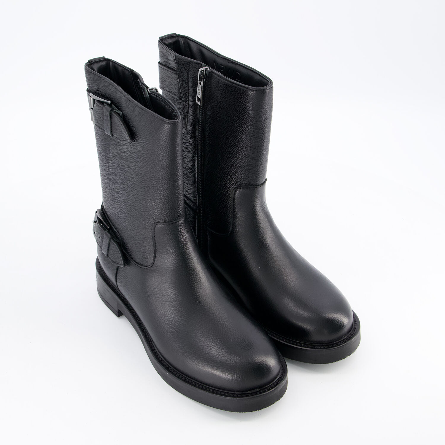 Stiefel Schwarze Schuhe Ohne Absatz Flache Stiefel Wildleder