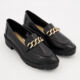 Black Reptile Effect Chain Loafers  - Image 1 - please select to enlarge image