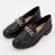 Black Reptile Effect Chain Loafers  - Image 3 - please select to enlarge image