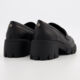 Black Chunky Heeled Loafers  - Image 2 - please select to enlarge image