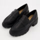 Black Chunky Heeled Loafers  - Image 3 - please select to enlarge image