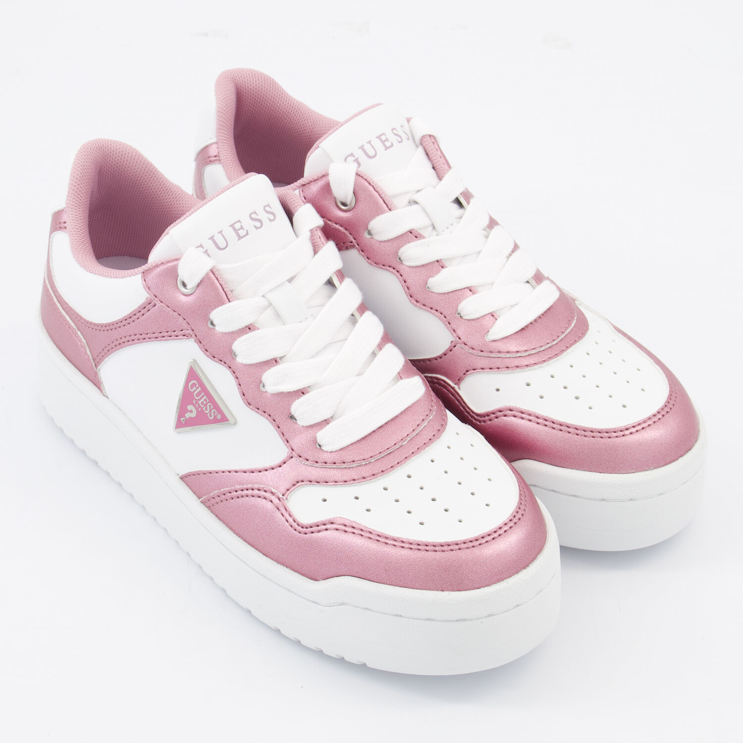 White Metallic Logo Trainers TK Maxx UK - Main Image