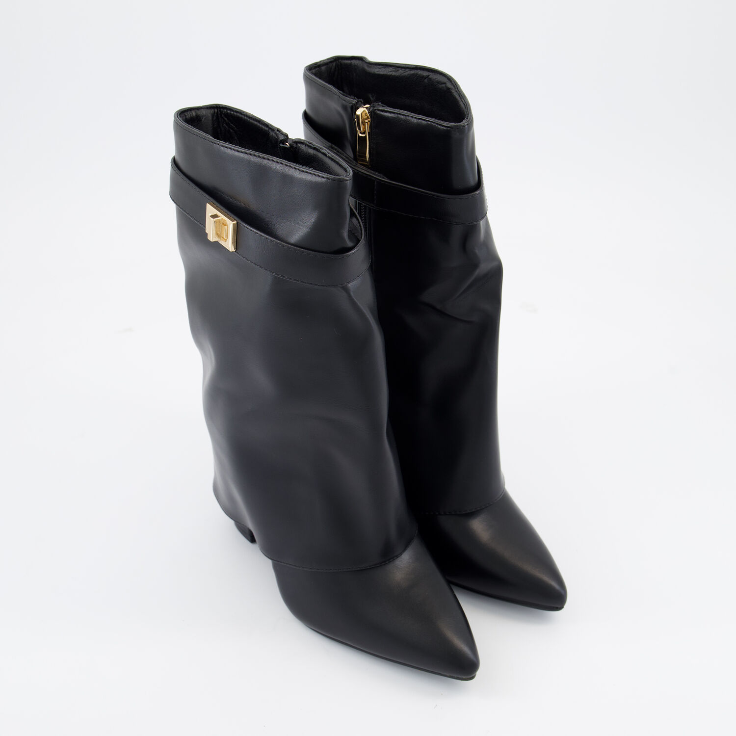 Black Fold Over Midi Boots TK Maxx UK