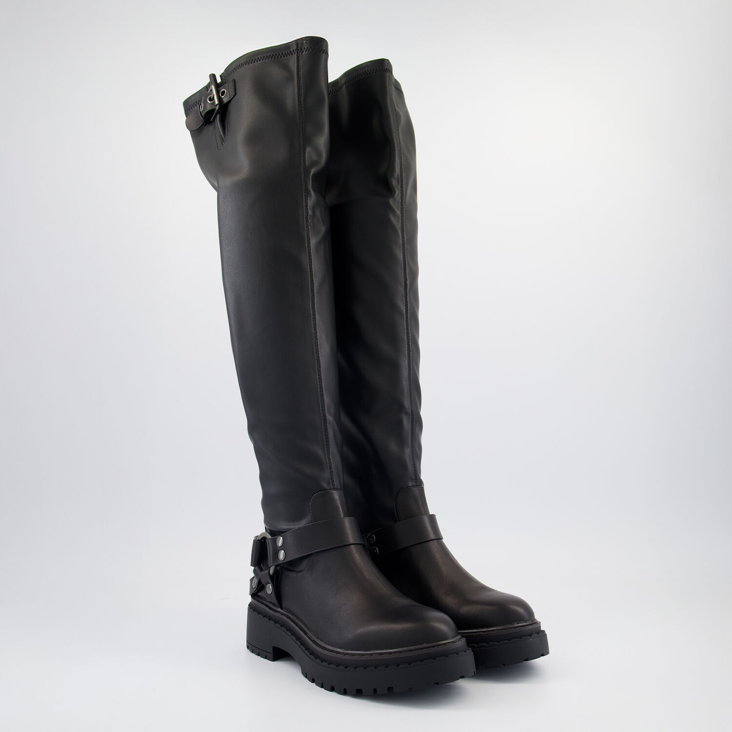 Black Prize Stretch Knee High Boots TK Maxx UK1