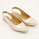 Metallic Gold Leather Ballet Flats  - Image 1 - please select to enlarge image