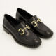 Black Leather Studded Snaffle Loafers - Image 1 - please select to enlarge image