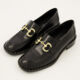 Black Leather Studded Snaffle Loafers - Image 3 - please select to enlarge image