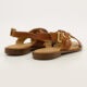 Tan Leather Flat Sandals - Image 2 - please select to enlarge image