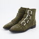 Khaki Multi Buckle Studded Boots - Image 3 - please select to enlarge image
