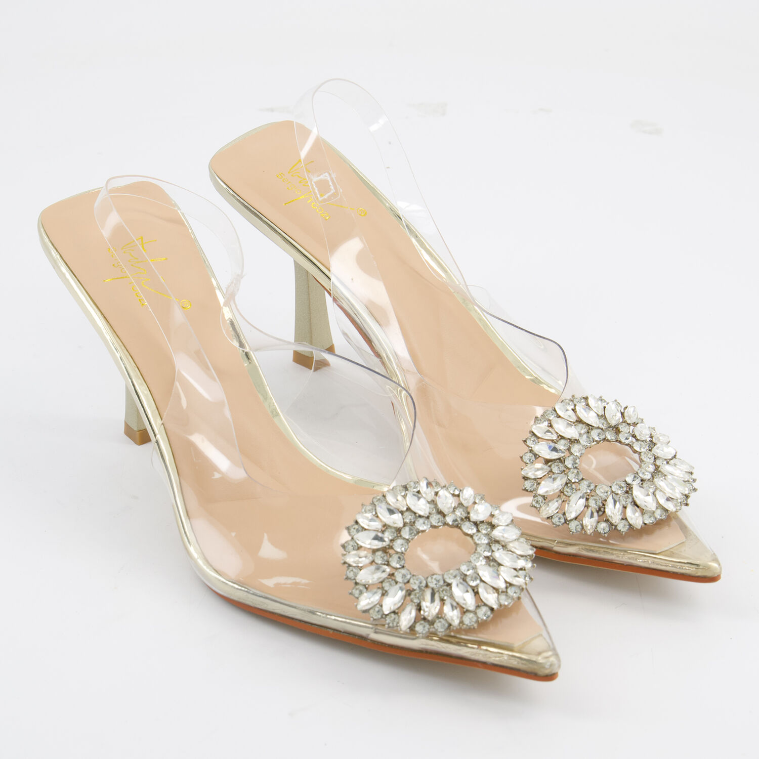 Gold Clear Heels TK Maxx UK