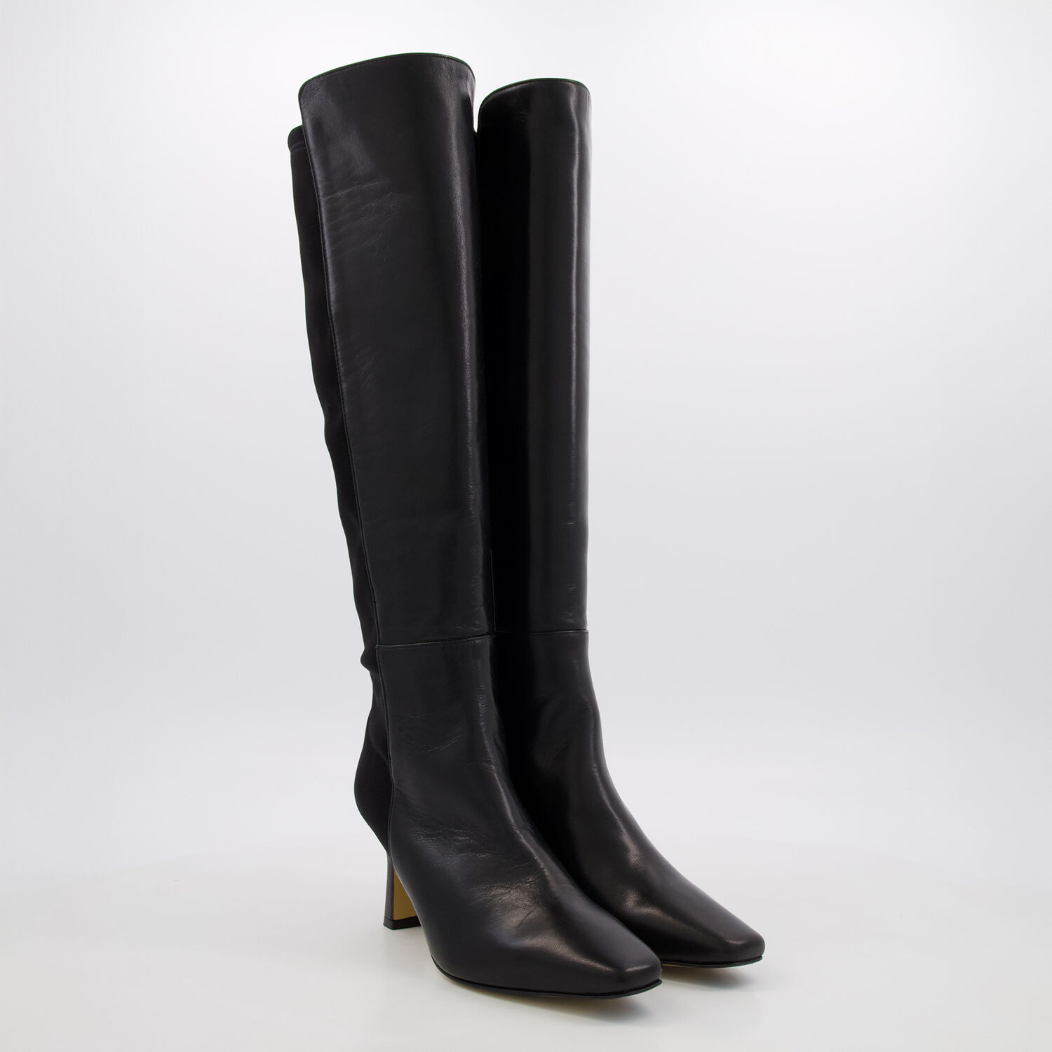 Black Strut Knee High Heeled Boots TK Maxx UK