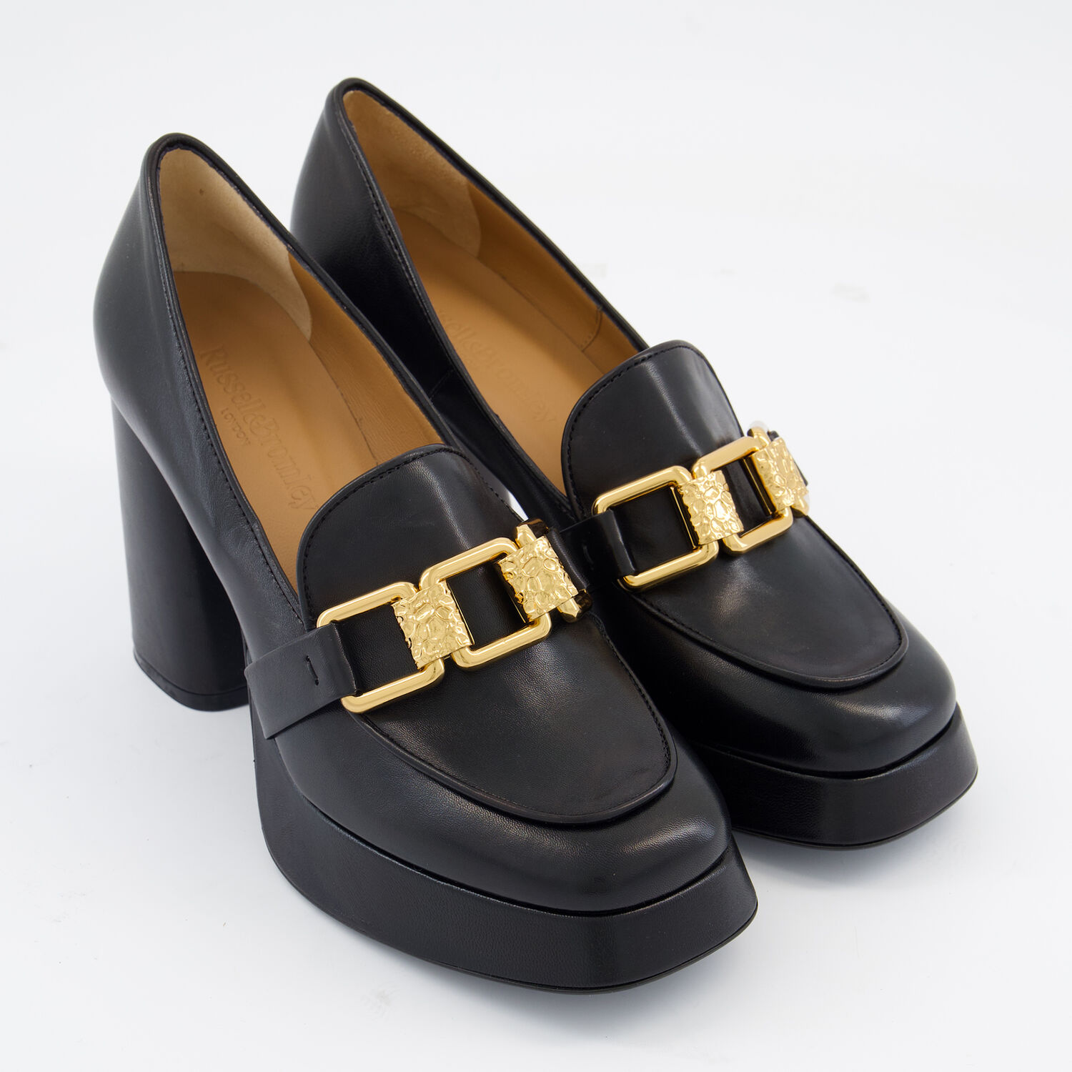 Black Leather Run The World Heels TK Maxx UK - Main Image