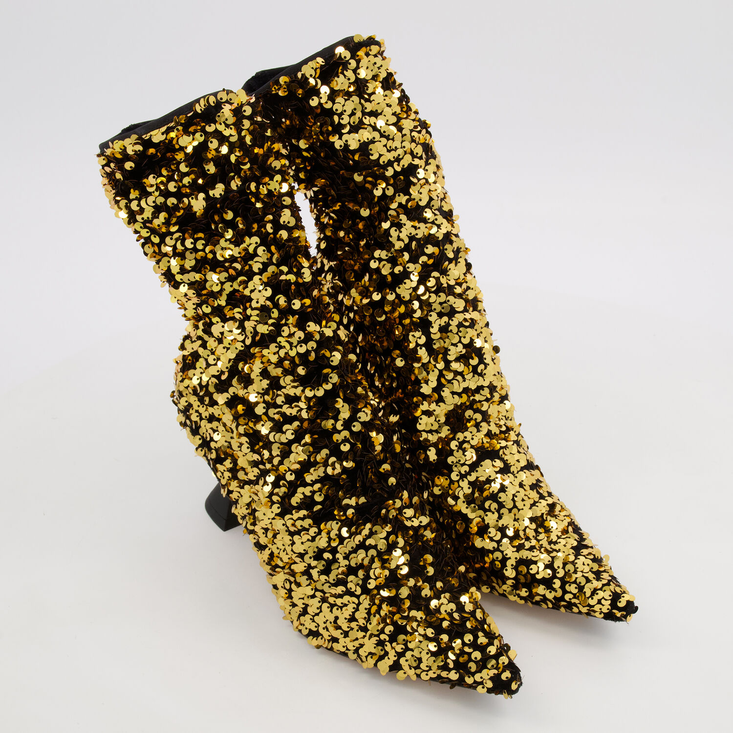 Gold Tone Sequin Heeled Ankle Boots TK Maxx UK