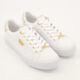 White & Gold Tone Quilted Trainers - Image 1 - please select to enlarge image