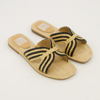 Black Multi Jenzy Flat Sandals - Image 1 - please select to enlarge image