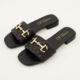 Black Snaffle Flat Sandals  - Image 3 - please select to enlarge image