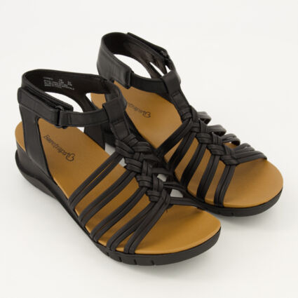 Black Chance Flat Sandals  - Image 1 - please select to enlarge image
