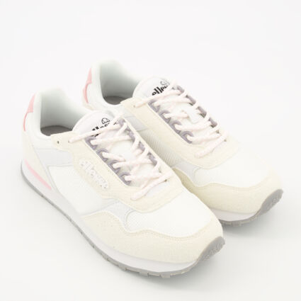 White Branded Lace Up Trainers  - Image 1 - please select to enlarge image
