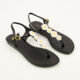 Black Daisy Solar Spring Flat Sandals - Image 1 - please select to enlarge image