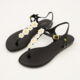 Black Daisy Solar Spring Flat Sandals - Image 3 - please select to enlarge image