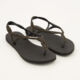 Black Luna Premium Flat Sandals - Image 2 - please select to enlarge image