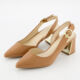 Dark Nude Patent Candree Sling Back Court Shoes - Image 3 - please select to enlarge image