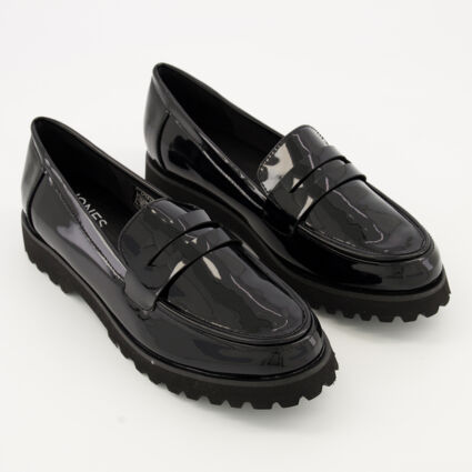 Black Patent Penny Loafers  - Image 1 - please select to enlarge image