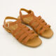 Tan Leather Fisherman Flat Sandals - Image 1 - please select to enlarge image
