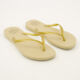 Gold Tone Gloss Flip Flops - Image 2 - please select to enlarge image