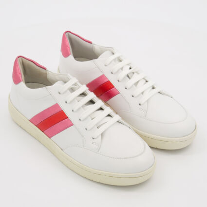 White Leather Nusa Trainers - Image 1 - please select to enlarge image