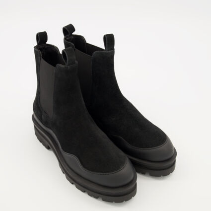 Black Suede Fleet Boots - Image 1 - please select to enlarge image