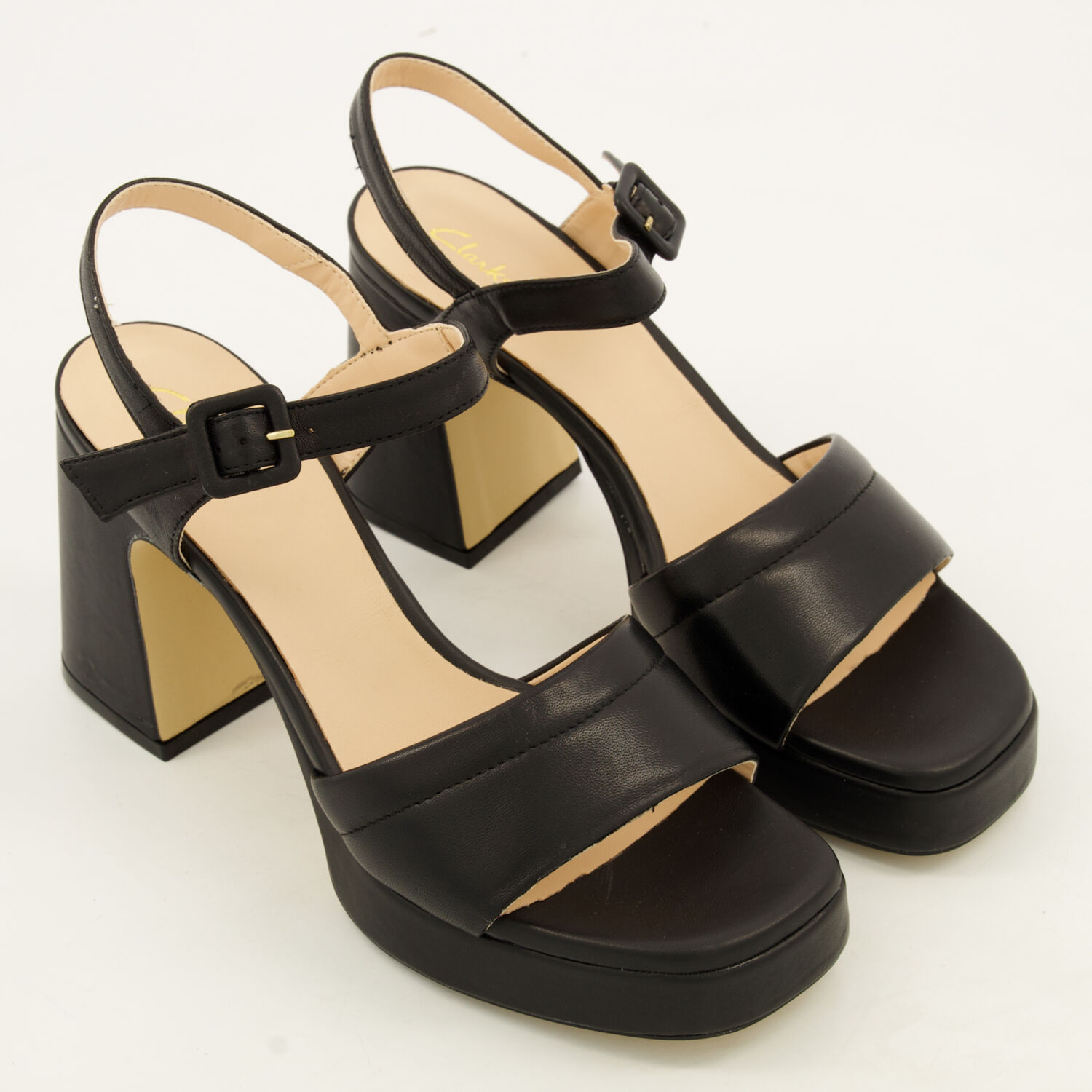 Black Leather Patema Part Heeled Sandals - TK Maxx UK